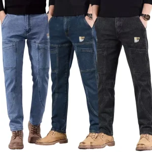 ZK Denim Premium Combo Pack (3PCS) – Light Blue, Blue & Black Six Pocket Jeans for Men
