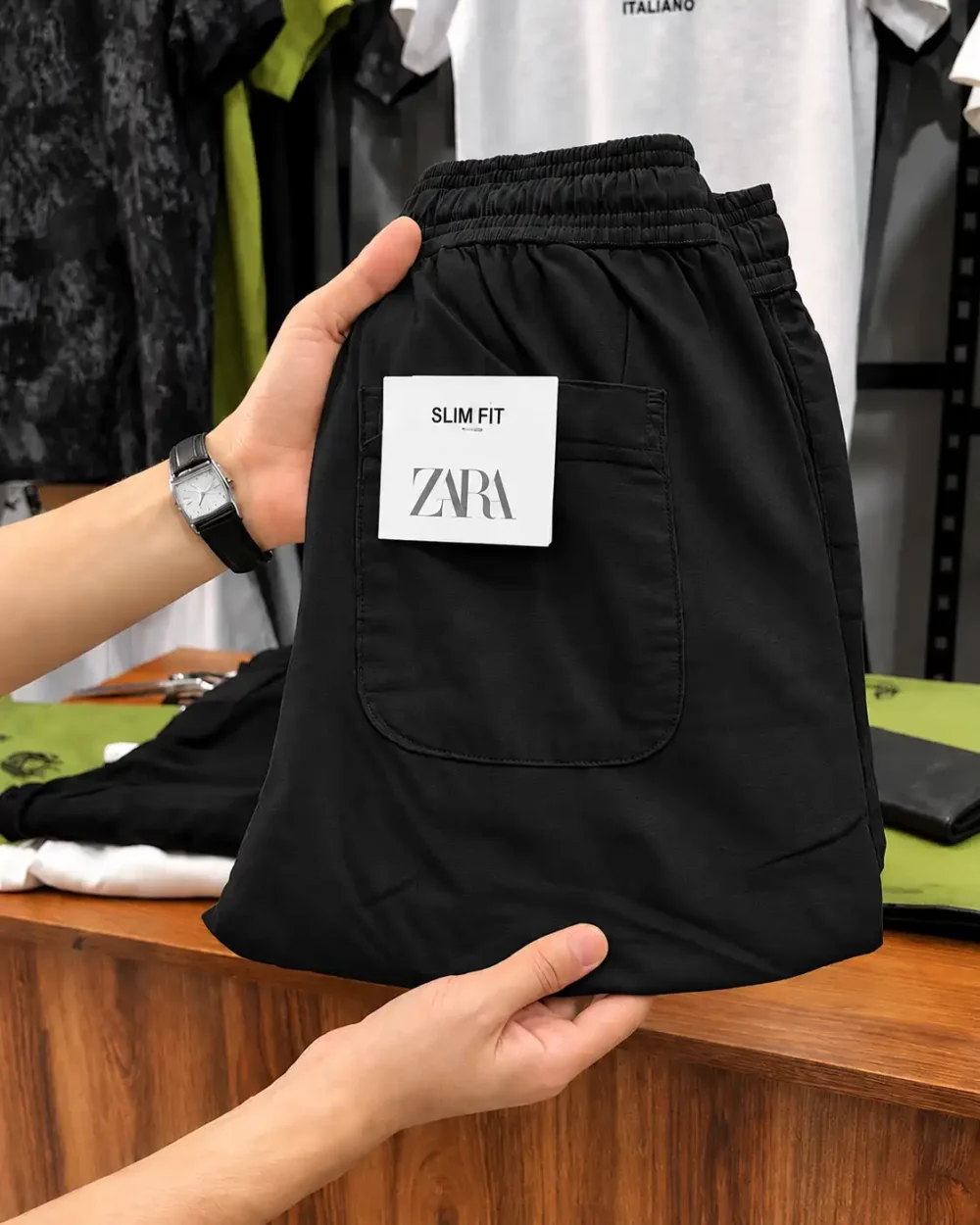 Black 01 Premium Remi Cotton Trouser – Black